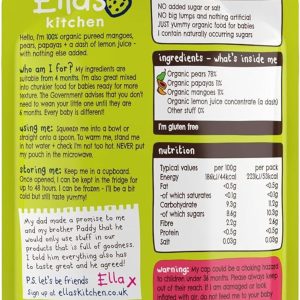 Ella's Kitchen Organic Super Smooth Mangoes, Pears and Papayas Puree, 4+ Months Baby Food, Gluten & Dairy Free - 120g - Image 2