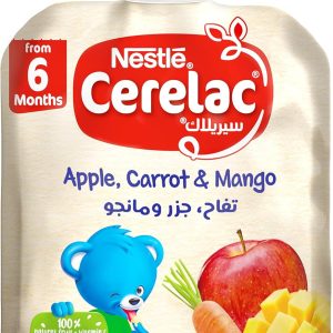 Cerelac Nestle Cerelac Fruits & Vegetables Puree Pouch Apple Carrot Mango 90g