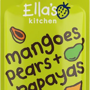 Ella's Kitchen Organic Super Smooth Mangoes, Pears and Papayas Puree, 4+ Months Baby Food, Gluten & Dairy Free - 120g